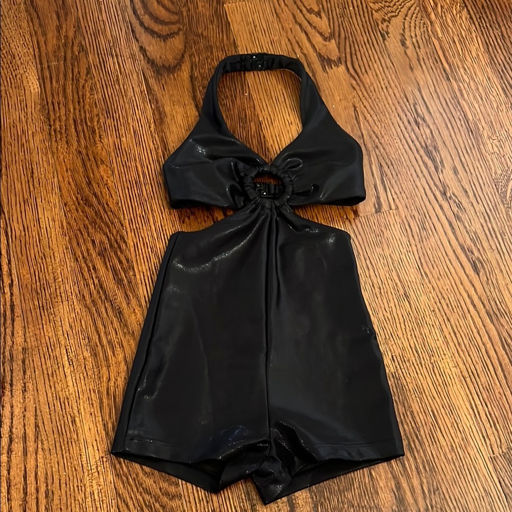 Black Bodysuit with Cut-Out Design
